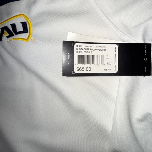 Adidas NAU Polo - Climalite White/Collegiate Navy - Men’s Size 3XL (New) - Picture 10 of 13